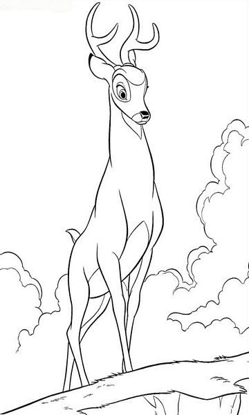 kolorowanka Bambi malowanka do wydruku Disney z bajki dla dzieci nr 35